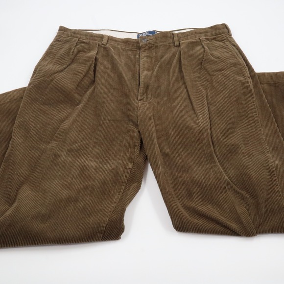 Polo Ralph Lauren Other - Polo Ralph Lauren Andrew Pant Mens 40/32 Brown Corduroy Pleated Straight Leg